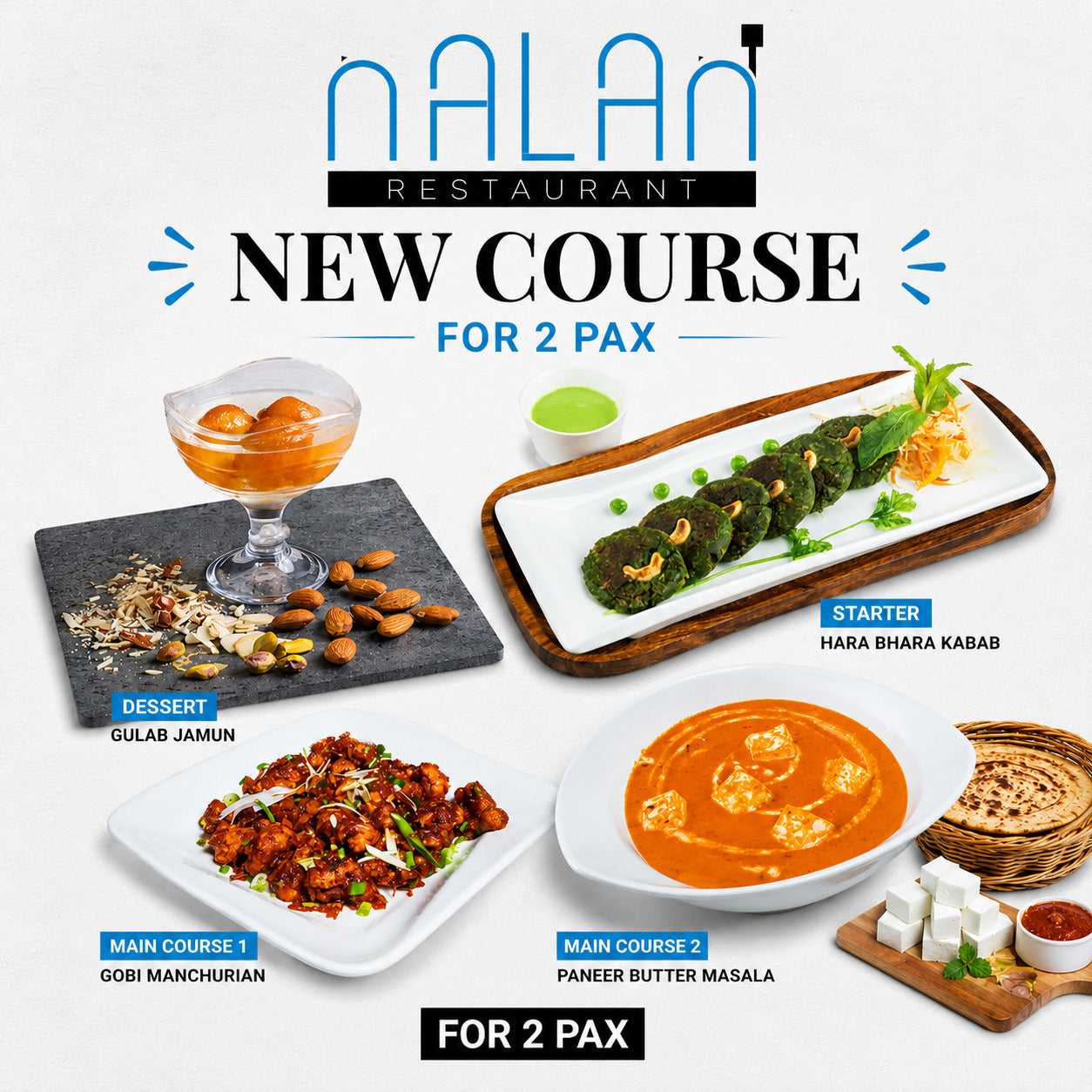 Nalan Restaurant City Hall – Signature Vegetarian Set for 2