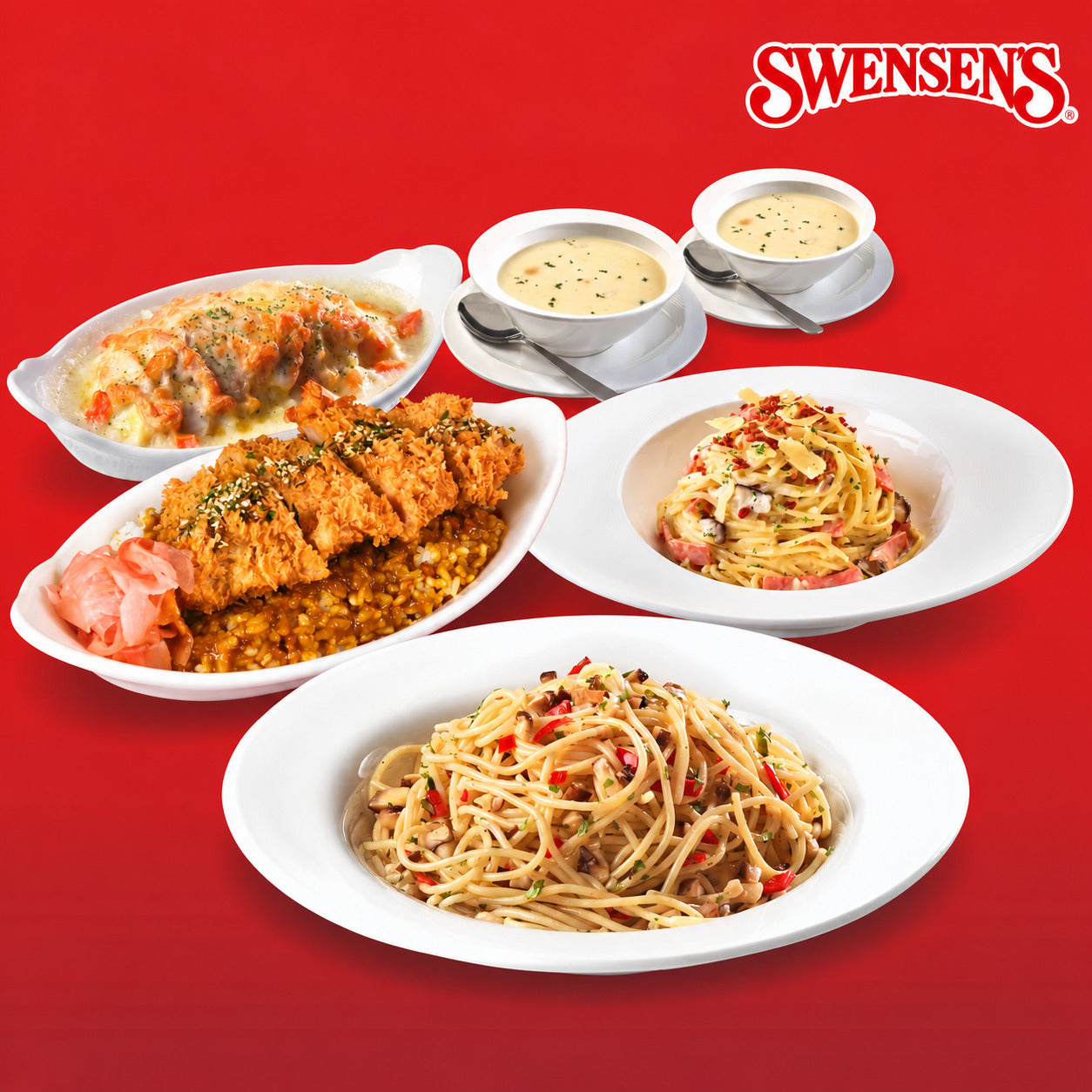 Swensen’s Family Bundle (4 Pax) – 4 Mains + 4 Soups of the Day