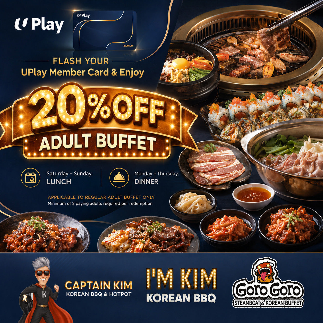 20% Off Korean BBQ & Hotpot Buffet – I’m Kim, Captain Kim & Goro Goro
