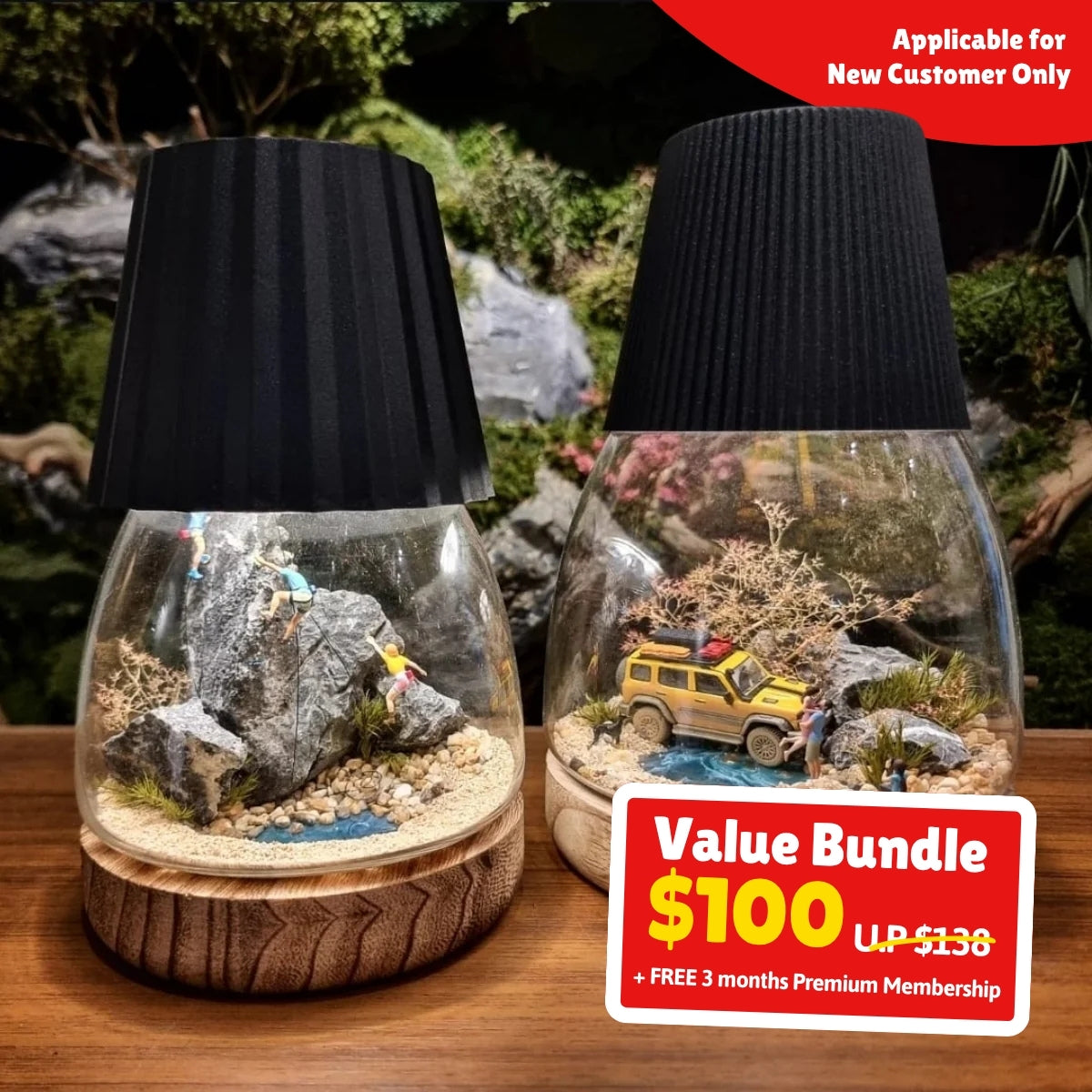 UPlay Premium Exclusive: Craft Your Own Tiny World: Miniature Land Mood Lamp Workshop for 2 pax