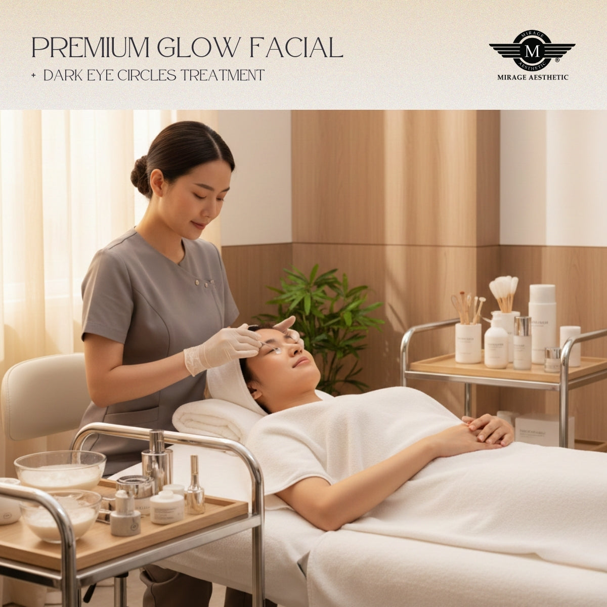 Premium Glow Facial + Dark Eye Circles Treatment (90 mins)