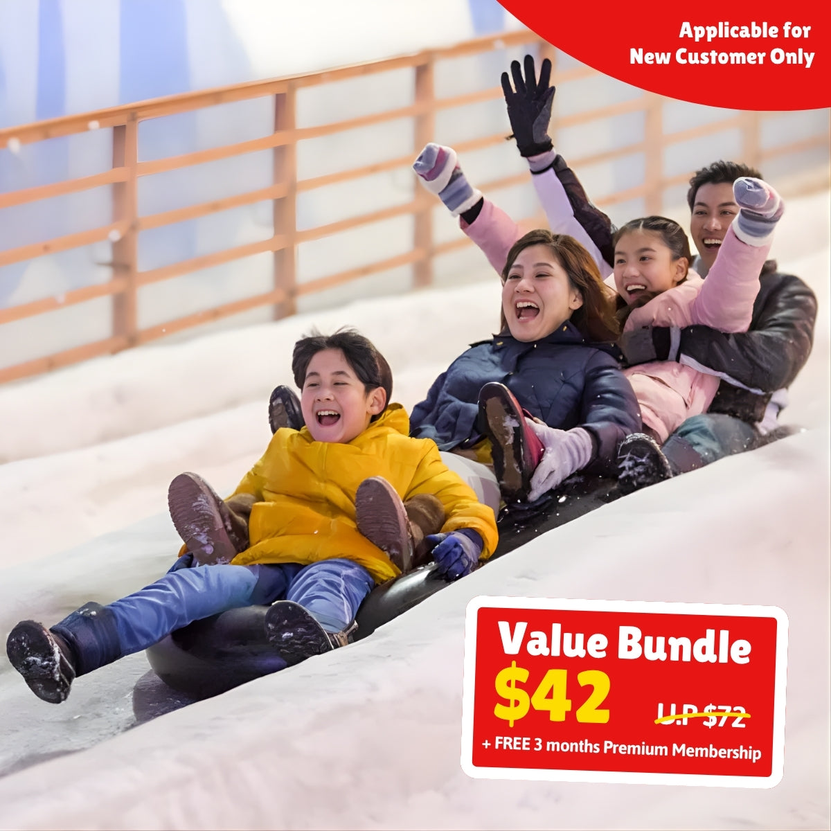 UPlay Premium Exclusive: 4 Snow City Singapore Tickets Family Bundle