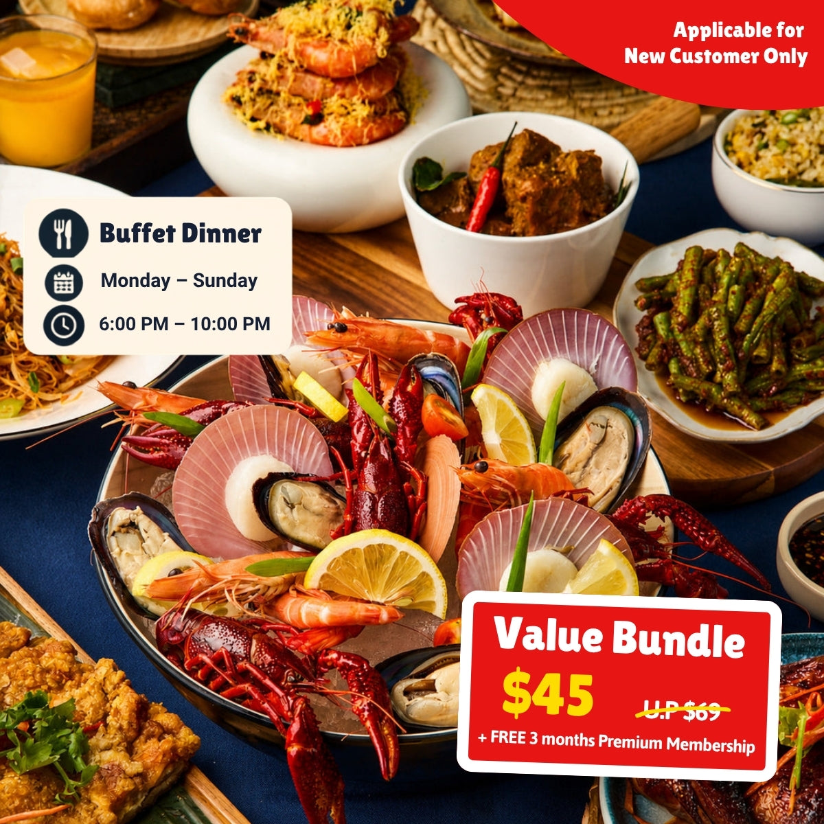 UPlay Premium Exclusive Tiffany Café & Restaurant | Furama City Centre International Buffet - Halal