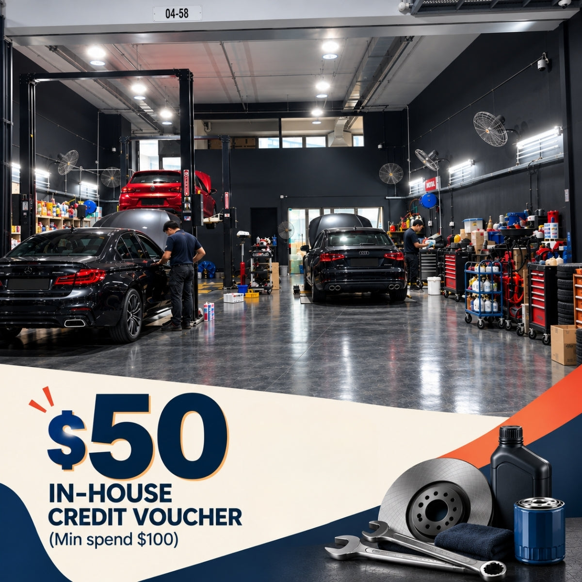 $50 In-House Service Credit (Min spend $100)