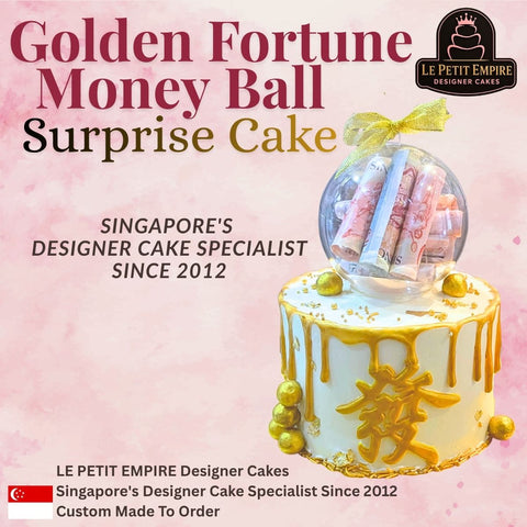 Mini Golden Fortune Money Ball Surprise Cake (4-Inch)