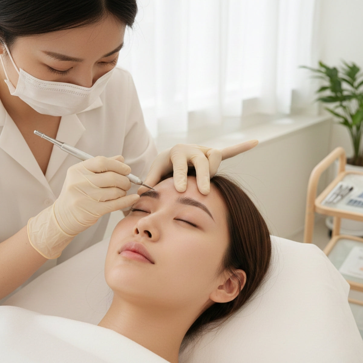 Korean-Style Eyebrow Embroidery with One-Time Touch-Up