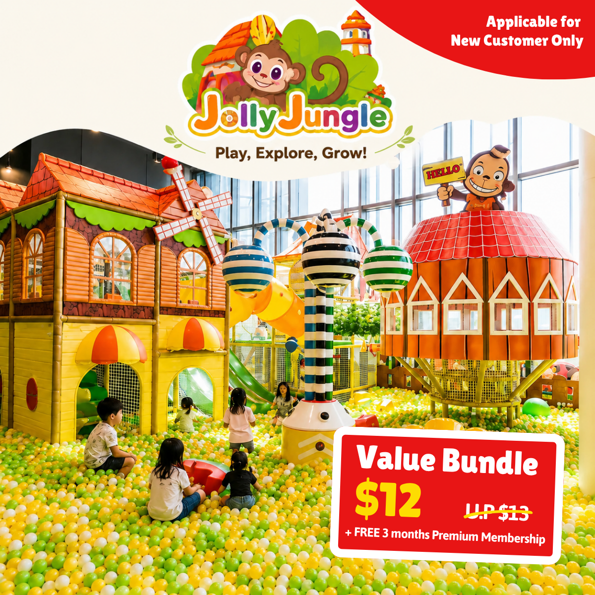 Jolly Jungle @ Our Tampines Hub | Weekday 1-Hour Admission Ticket
