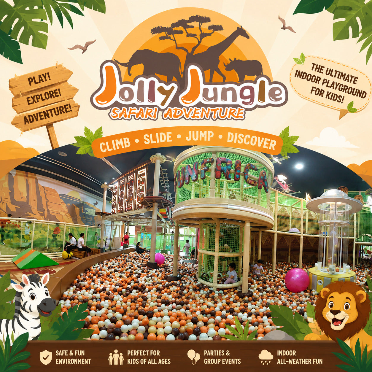 Jolly Jungle @ SAFRA Yishun Weekend 1-Hour Admission Ticket
