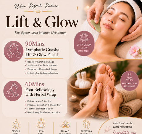 [Super Combo] 90Mins Lymphatic Guasha Facial + 60Mins Foot Reflexology