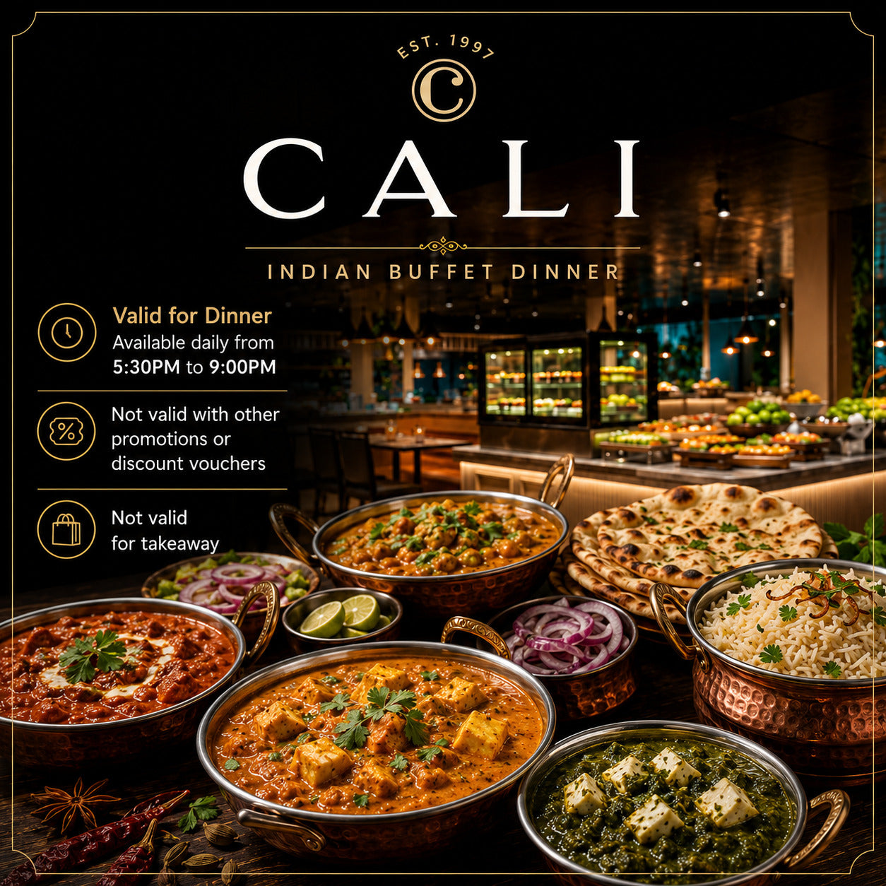 CALI @ Novotel on Kitchener Road – Indian Dinner Buffet