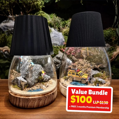 UPlay Premium Exclusive: Craft Your Own Tiny World: Miniature Land Mood Lamp Workshop for 2 pax
