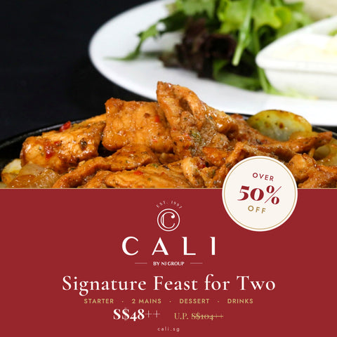 [Flash Card] CALI Signature Feast for 2 — Starter, 2 Mains, Dessert & Drinks
