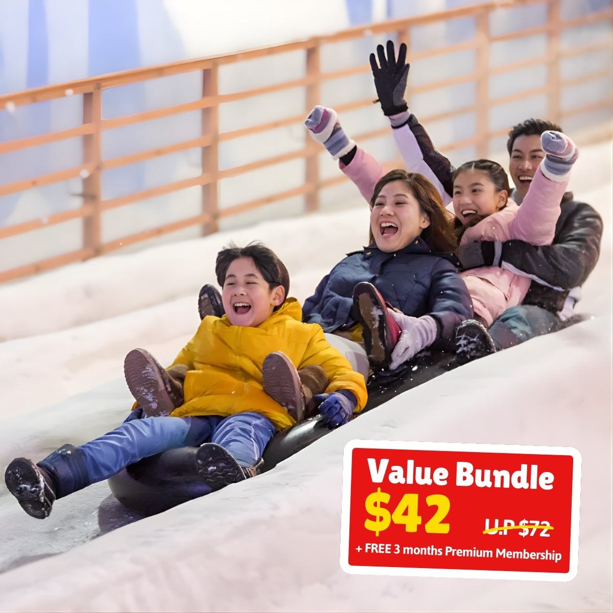 UPlay Premium Exclusive: 4 Snow City Singapore Tickets Family Bundle