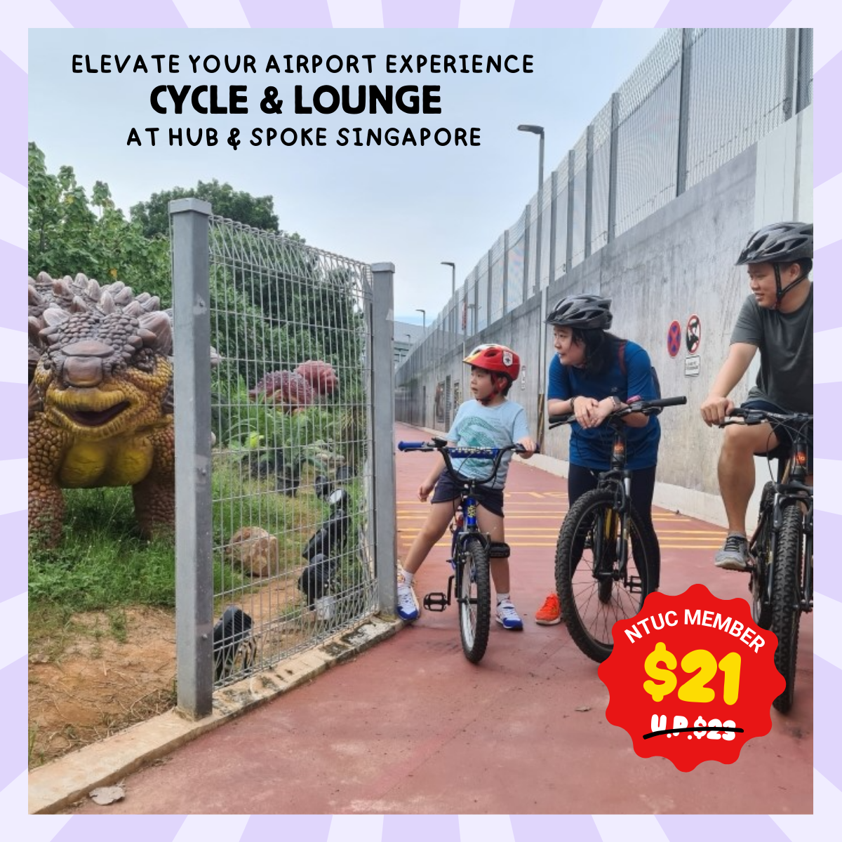 Family-friendly Cycle & Lounge at Hub & Spoke Singapore, perfect for bike rides and relaxing together