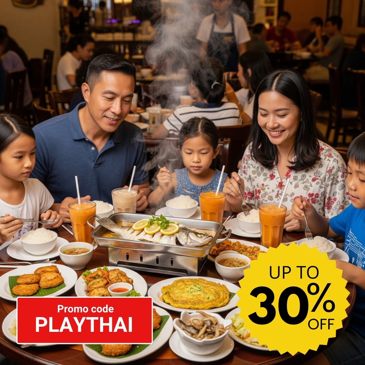 Delicious Thai set meals for 2 to 4 people with authentic flavors.